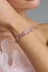 Villy Double Layer Square Pink Zircon Hollow Gold Bracelet