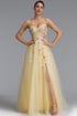 Vilane Romantic Strapless Floral Embroidery Maxi Dress
