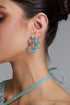 Lesley Luxury C Shaped Radiant Blue Zircon Stud Earrings