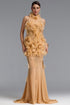 Rayna Elegant Contour High Neck Floral Mesh Beige Maxi Dress