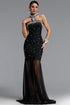 Ena Elegant Halter Pearl Rhinestone Bandage Maxi Dress