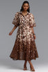 Tamarah Resort Flowy Puff Sleeve Leopard Print Woven Maxi Dress