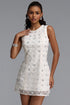 Yui Romantic Tailored Round Neck Sleeveless Pearl Tulle Mini Dress
