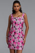 Sharian Vintage Tailored Square Neck Sleeveless Jacquard Butterfly Floral Woven Mini Dress