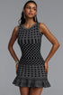 Eloise Chic Contour Round Neck Sleeveless Jacquard Knit Mini Dress