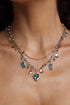 Suku Multi-Layered Heart Rhinestone Tassel Necklace