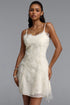 Vilina Romantic Tailored Spaghetti Strap Floral Woven Mini Dress
