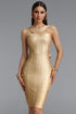 Fresco Sleeveless V-Neck Bandage Midi Dress