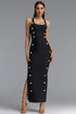 Giacinta Halter Bandage Maxi Dress - Black
