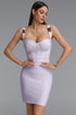 Ziriy Sleeveless V-Neck LightPurple Bandage Midi Dress