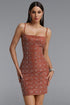 Gani Exquisite Contour Camisole Rhinestone Woven Mini Dress