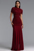 Tiza Elegant Sophisticated Draped Ruched Knitted Maxi Dress