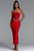 Fakula Sexy One Shoulder Cut Out Rhinestone Bandage Maxi Dress