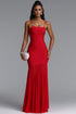 Roie Spaghetti Strap Pleated Mesh Bandage Maxi Dress