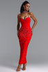 Zaniyah Glamorous Contour Halter Sweetheart Crystal Bandage Maxi Dress