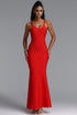 Tiza Sexy Contour V Neck Bandage Maxi Dress