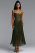 Vallea Classic Spaghetti Strap V Neck Tassel Bandage Maxi Dress