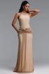 Lotta Chic Contour Halter Knot Detail Shimmer Knit Maxi Dress