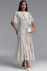 Jana Elegant Cinched Waist V Neck Cape Lace Maxi Dress