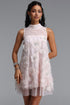 Evey Elegant Flowy Pearl Sequin Applique Bow Tulle Mini Dress