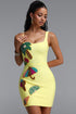 Felicia Chic Contour Square Neck Pearl Rhinestone Applique Bandage Mini Dress
