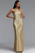 Letitia Elegant Luxe Contour Open Back Diamond Grid Rhinestone Satin Maxi Dress