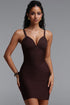 Lazze Chic Contour Spaghetti Strap Stripe Bandage Mini Dress
