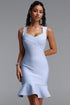 Keely Elegant Contour Spaghetti Strap Mermaid Bandage Mini Dress