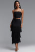Valerie Chic Contour Cami Strap Top Tassel Bandage Two Piece Set