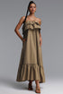 Luda Chic Tailored Ruffle Woven Maxi Dress