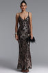 Gamora Glamorous Spaghetti Strap V Neck Sequin Mermaid Maxi Dress