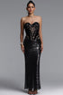 Lilian Glamorous Strapless Lace Sequin Maxi Dress