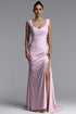 Uomo Elegant Square Neck Pleated Cross Draped Glitter Maxi Dress