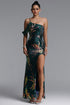 Tessy Glamorous One Shoulder Slit Sequin Maxi Dress
