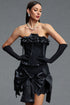 Lexy Sweet Cinched Waist Strapless Bow Floral Bandage Mini Dress