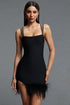 Haven Halter Feather Bandage Mini Dress