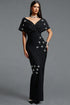 Ternan Classic V Neck Sleeveless Rhinestone Floral Bandage Maxi Dress