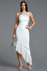 Nialla Sleeveless Diamond Flounce Bandage Maxi Dress