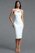 Irare Classic Criss Cross Halter Bandage Midi Dress