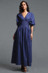 Faran Chic Tailored Denim Maxi Dress
