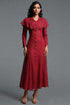 Joy Romantic Contour Cape Ruffle Collar Long Sleeve Floral Lace Maxi Dress