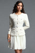 Sefa Chic Tailored Round Neck Long Sleeve Mini Dress