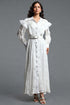 Derlyn Romantic Flowy Long Sleeve Floral Sequin Lace Maxi Dress
