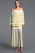 Gianna Elegant Off Shoulder Long Sleeve Ruched Top Midi Skirt Knit Two Piece Set