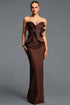 Toto Stylish Strapless Ruched Beaded Decor Bandage Maxi Dress