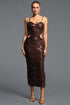 Teresa Pearl Sequin Gold Midi Dress