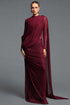 Erele Elegant Cinched Waist Ruched Metal Decor Woven Maxi Dress