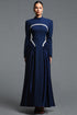 Oana Classic Contour Long Sleeve Pearl Ruched Maxi Dress