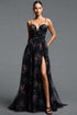 Lzada Elegant Flowy Strap Floral Print High Slit Mesh Maxi Dress