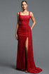 Dido Sexy Fitted Square Neck Sleeveless Sequin Ruched Maxi Dress
